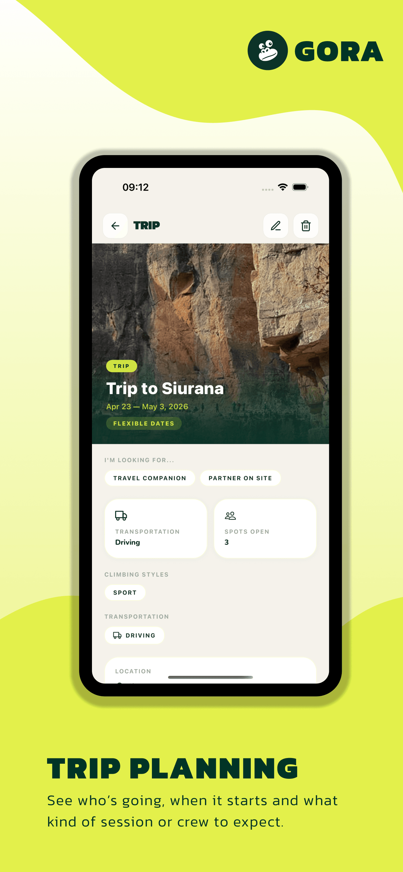 Gora app screenshot showing direct chat