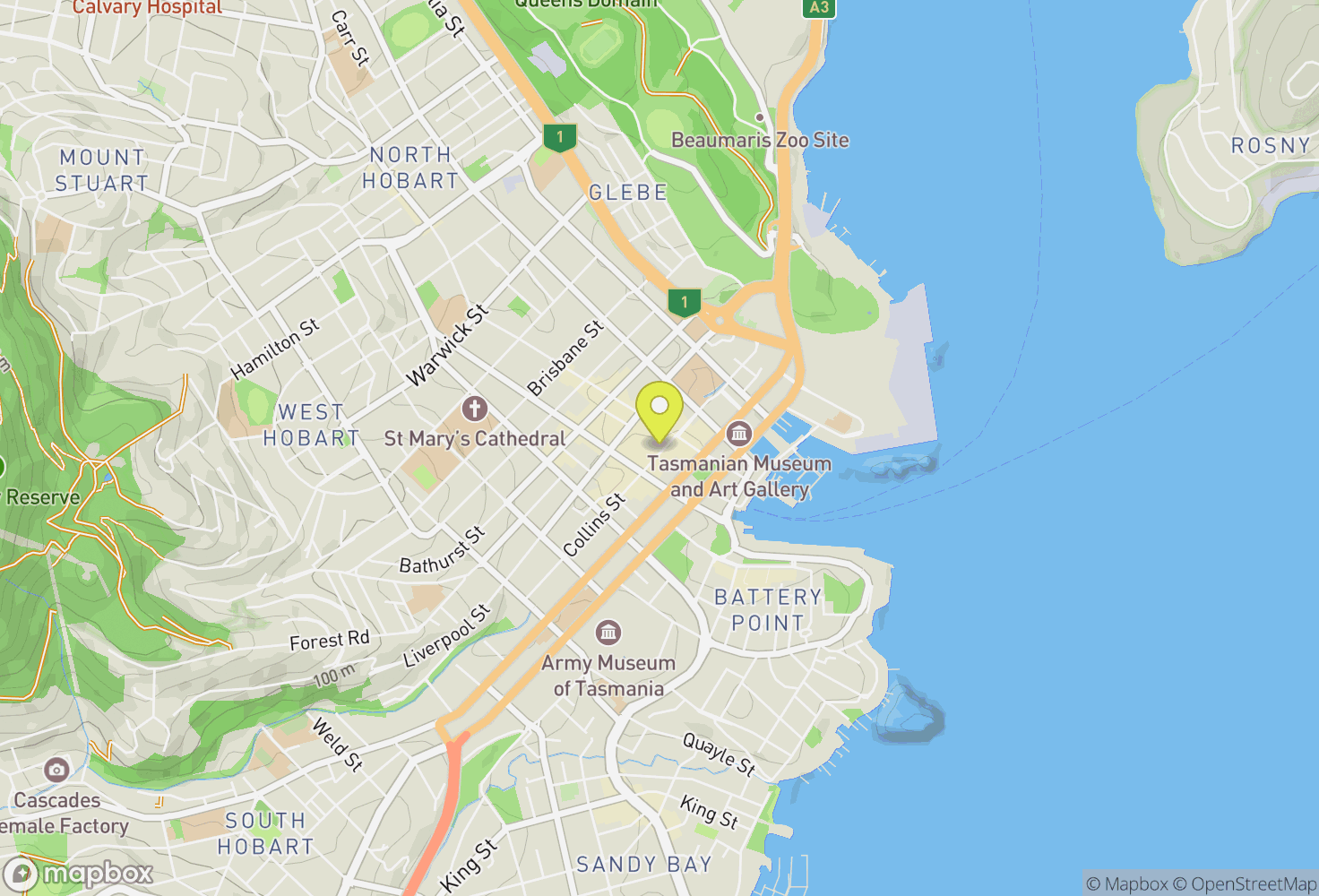 Map of Hobart