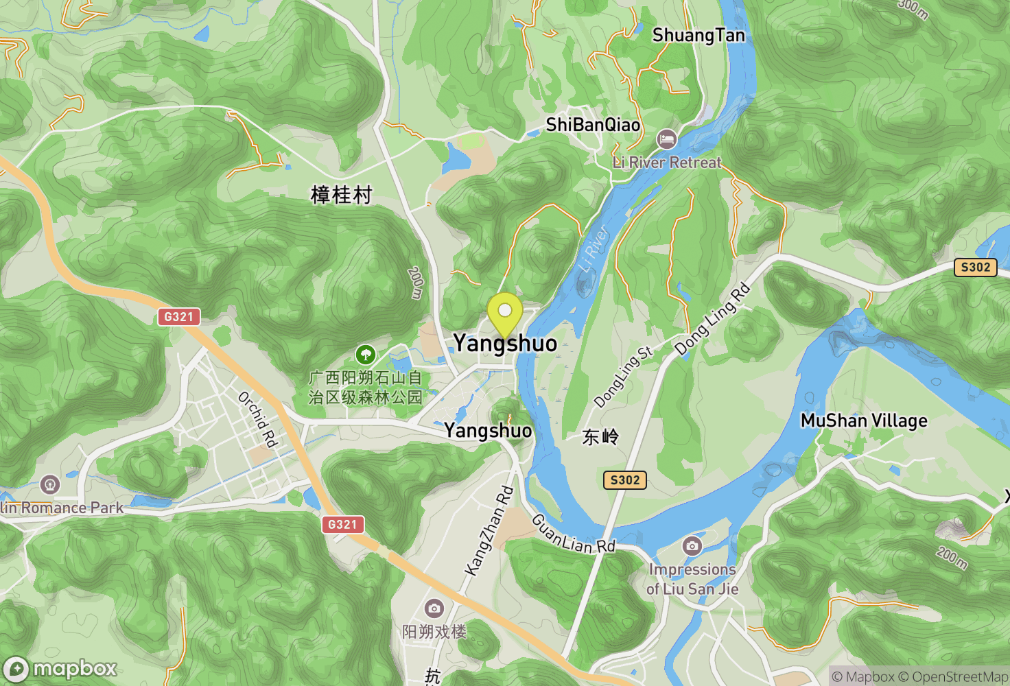 Map of Yangshuo