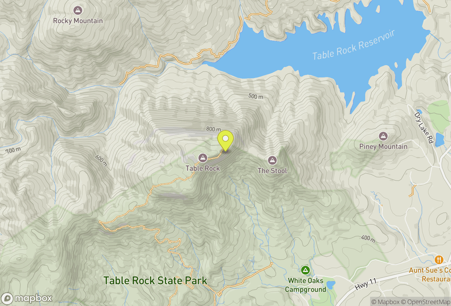 Map of Table Rock State Park