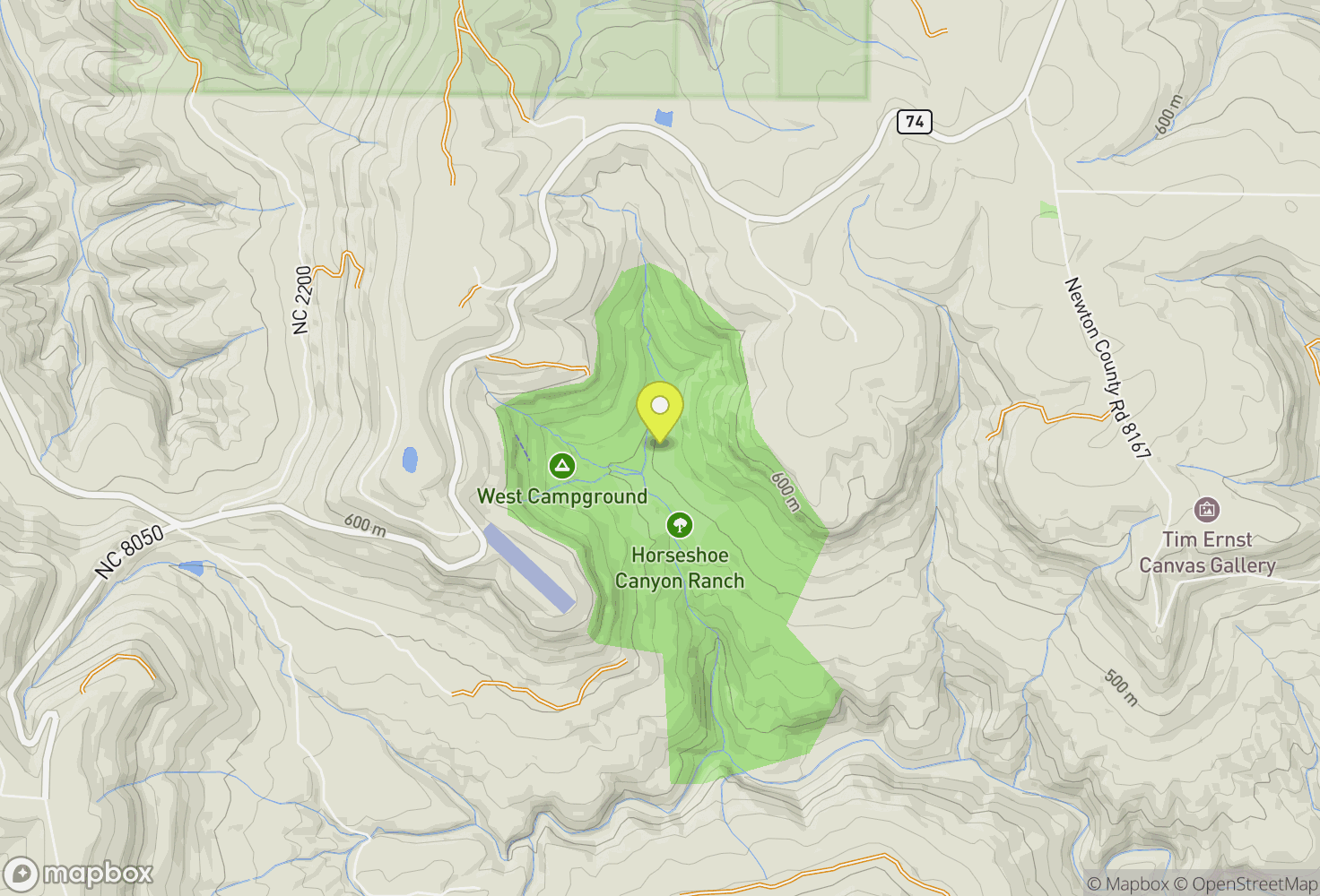 Map of Horseshoe Canyon Ranch