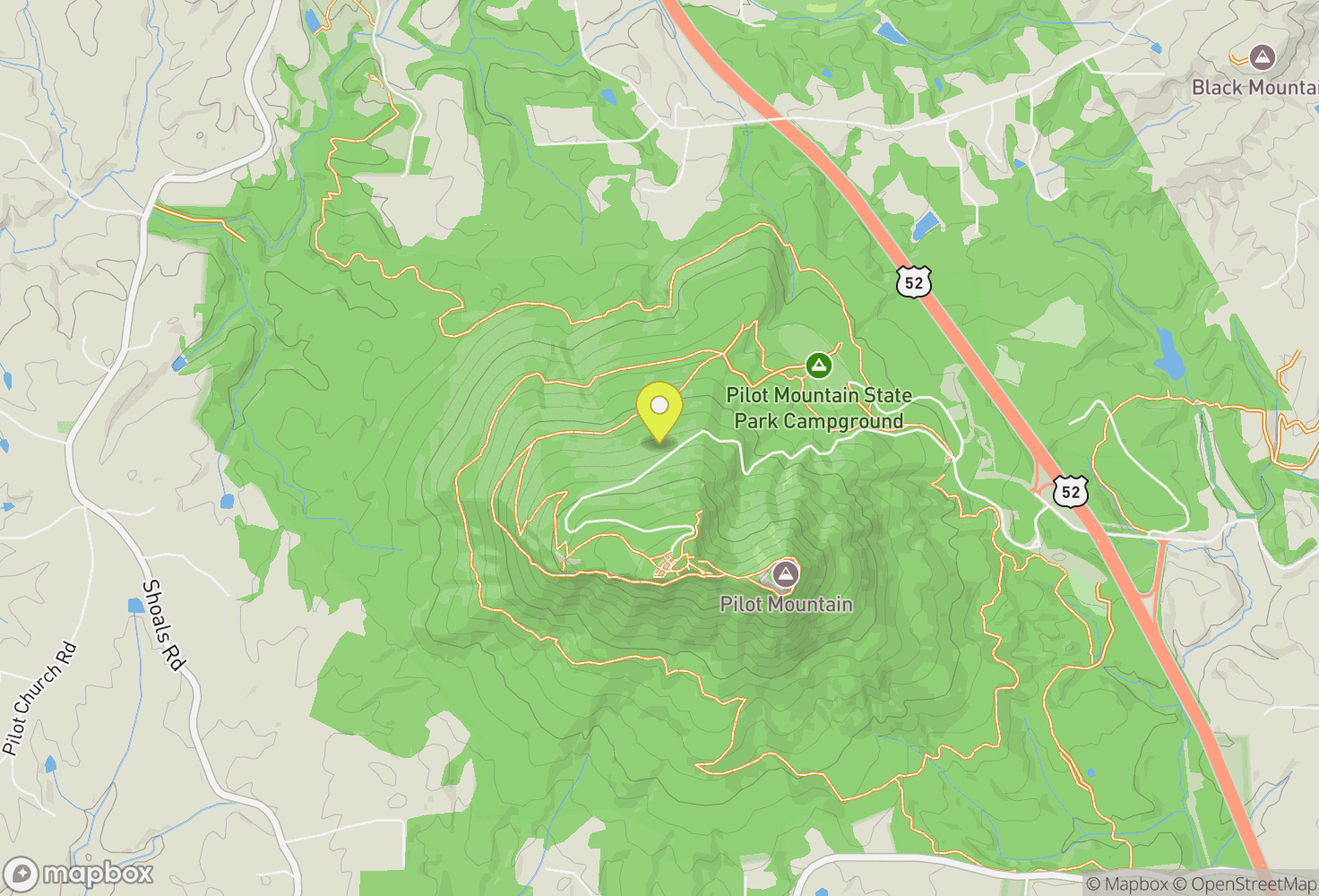 Map of Pilot Mountain State Park