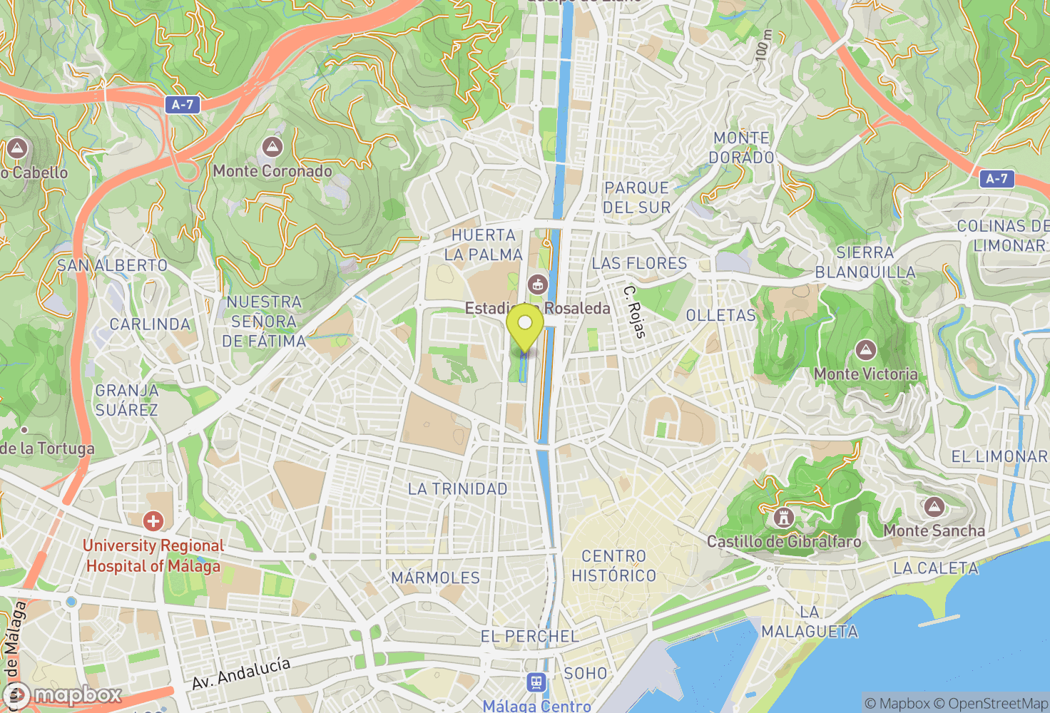 Map of Málaga, Spain