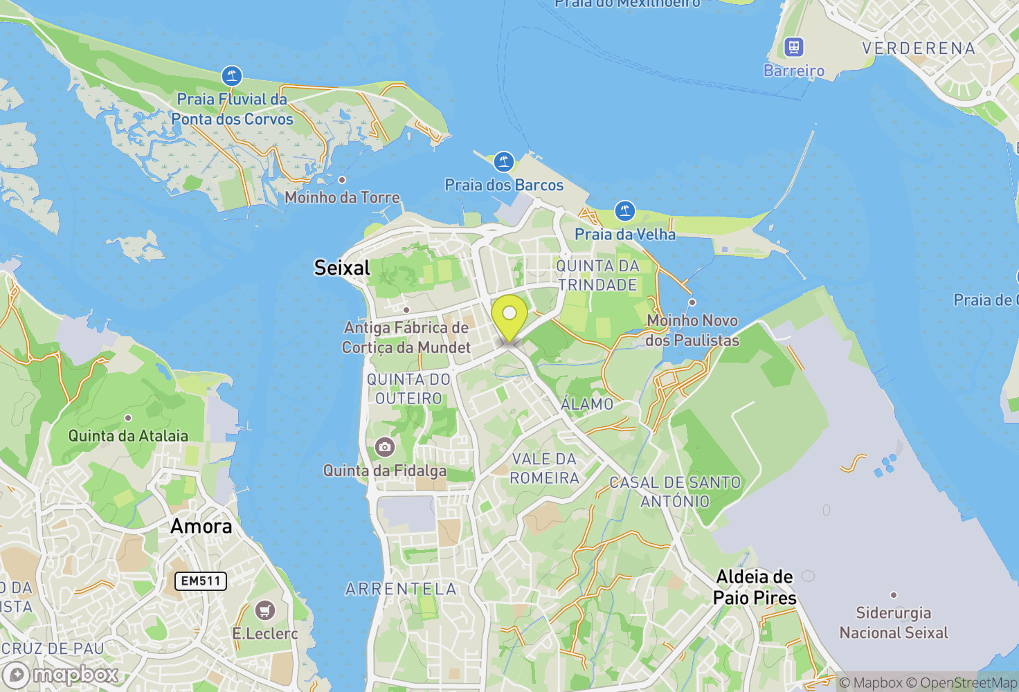 Map of Seixal, Portugal