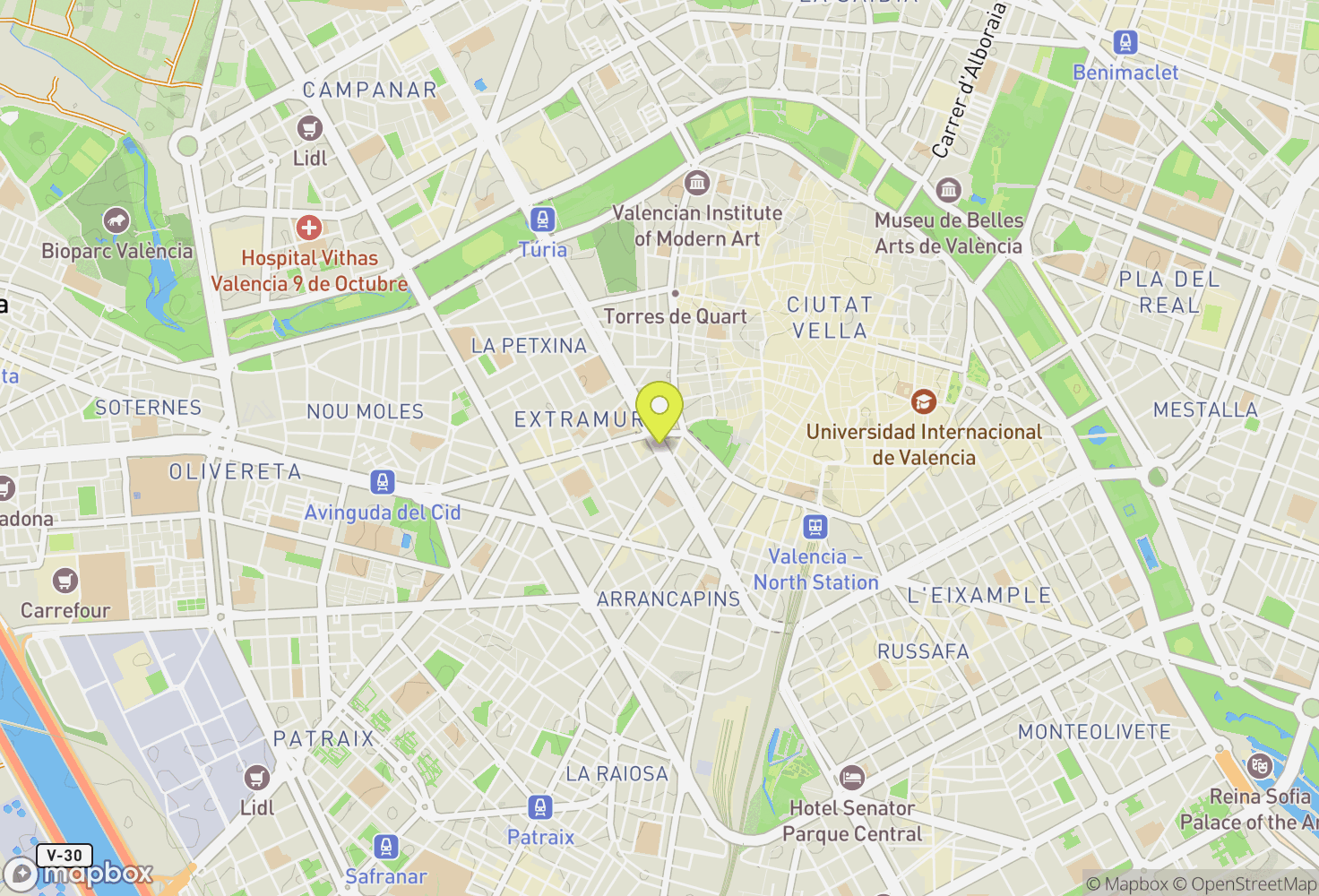 Map of València, Spain