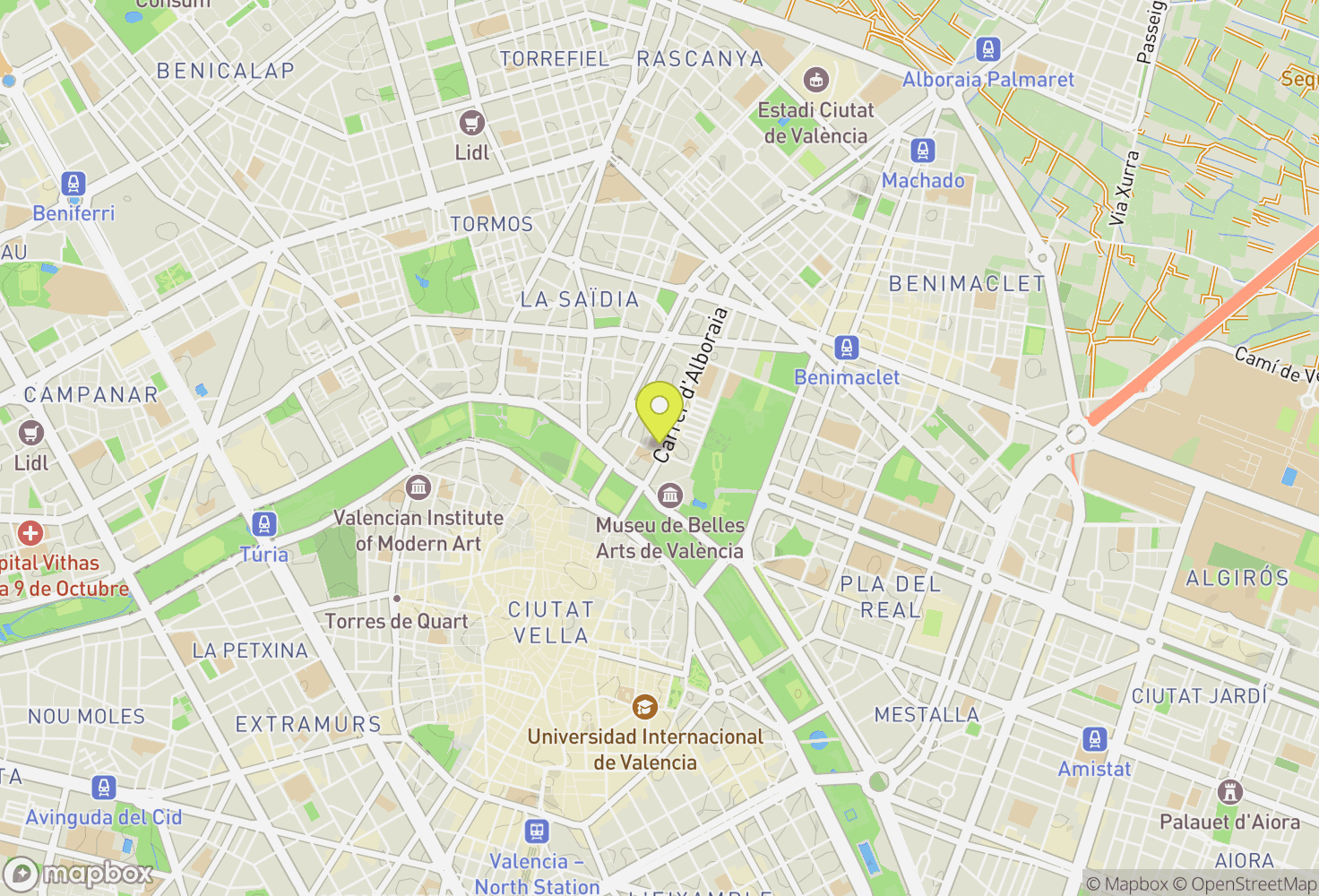Map of València, Spain