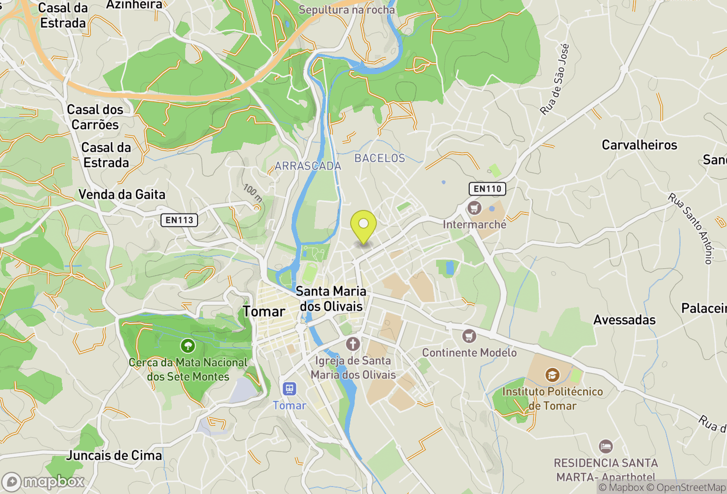 Map of Tomar, Portugal