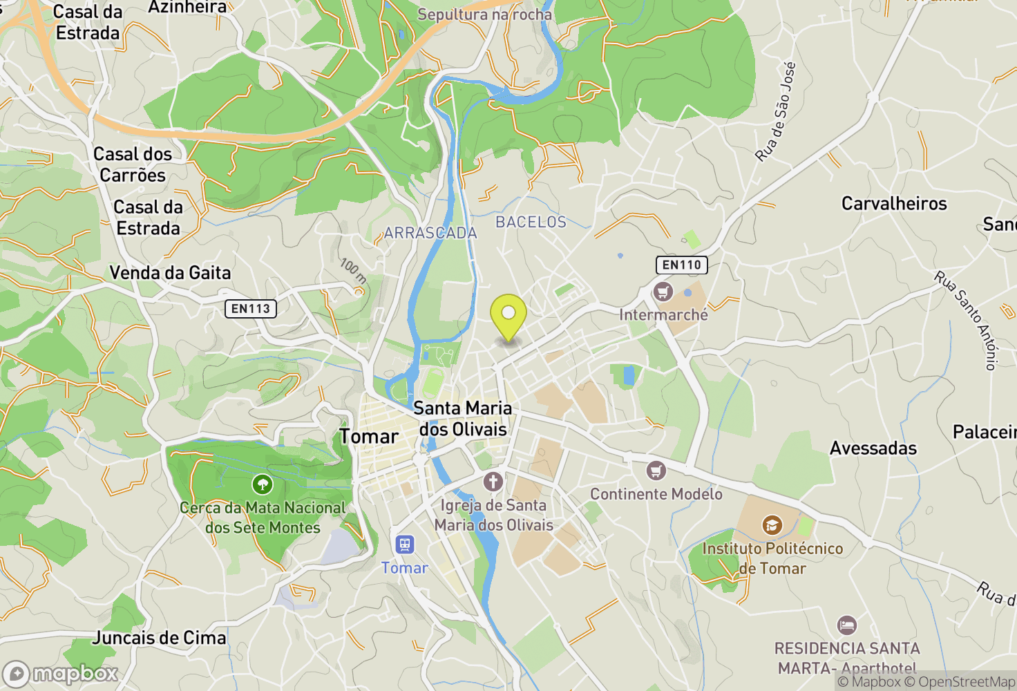 Map of Tomar, Portugal