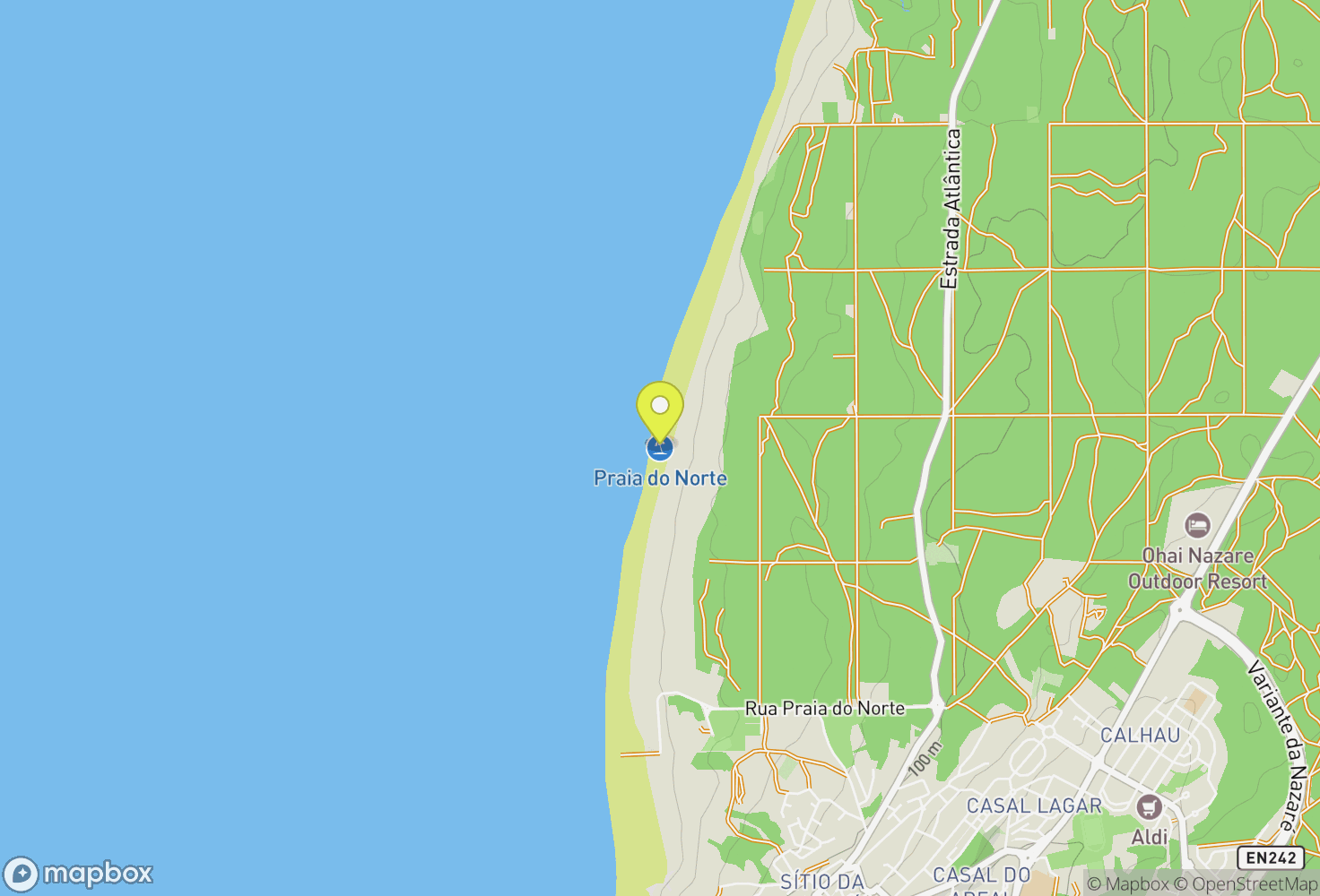 Map of Praia do Norte