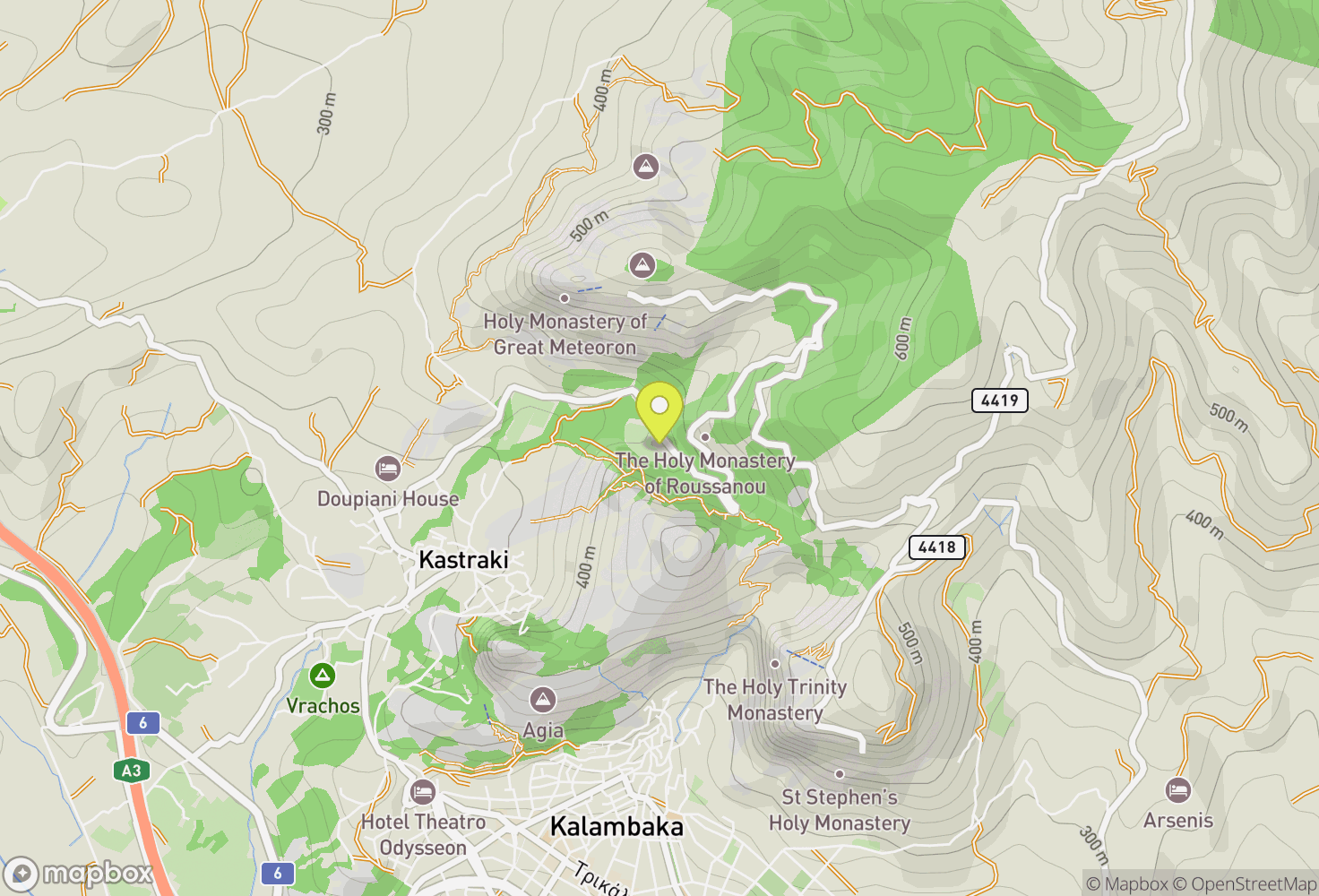 Map of Meteora