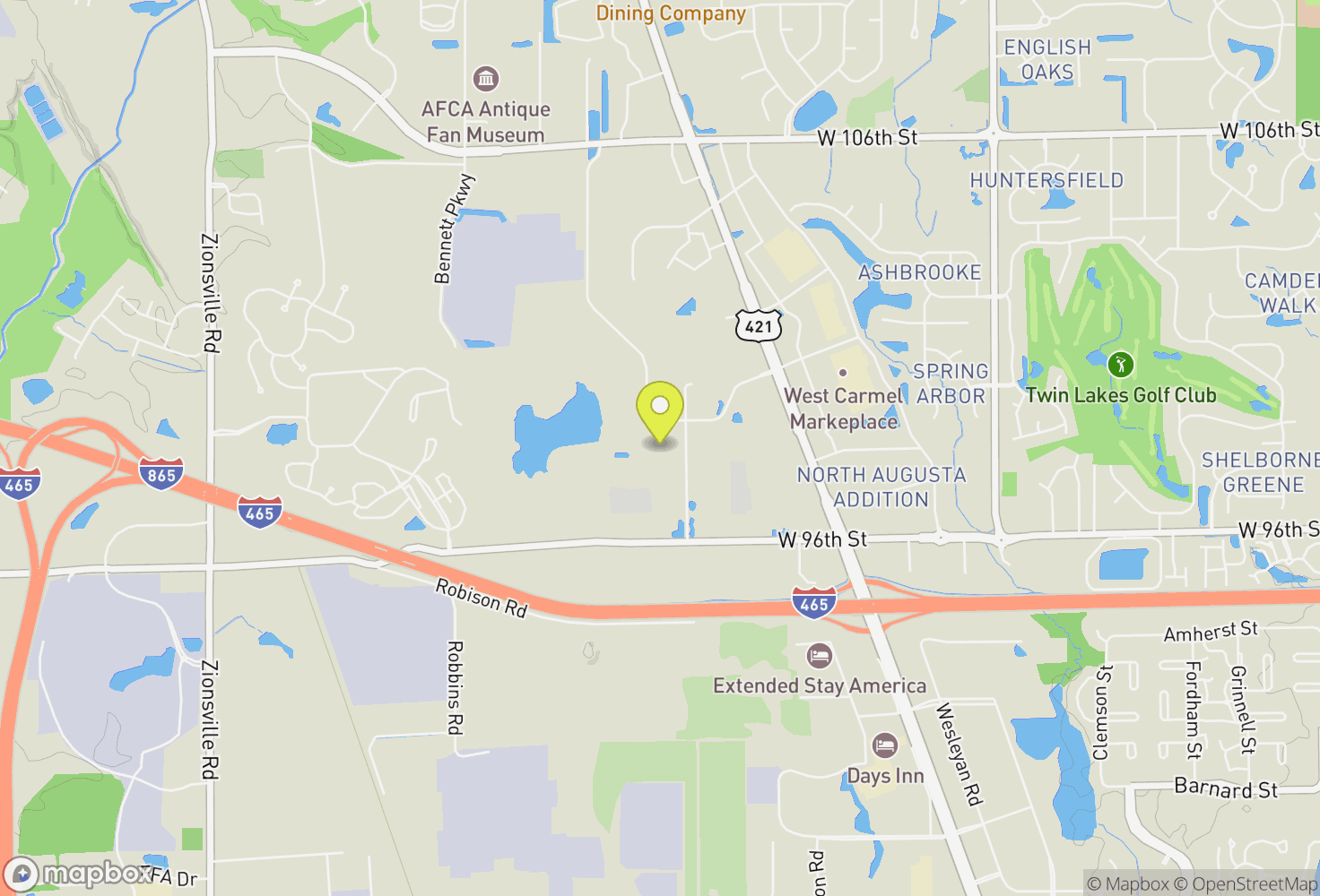 Map of Hoosier Heights Indianapolis