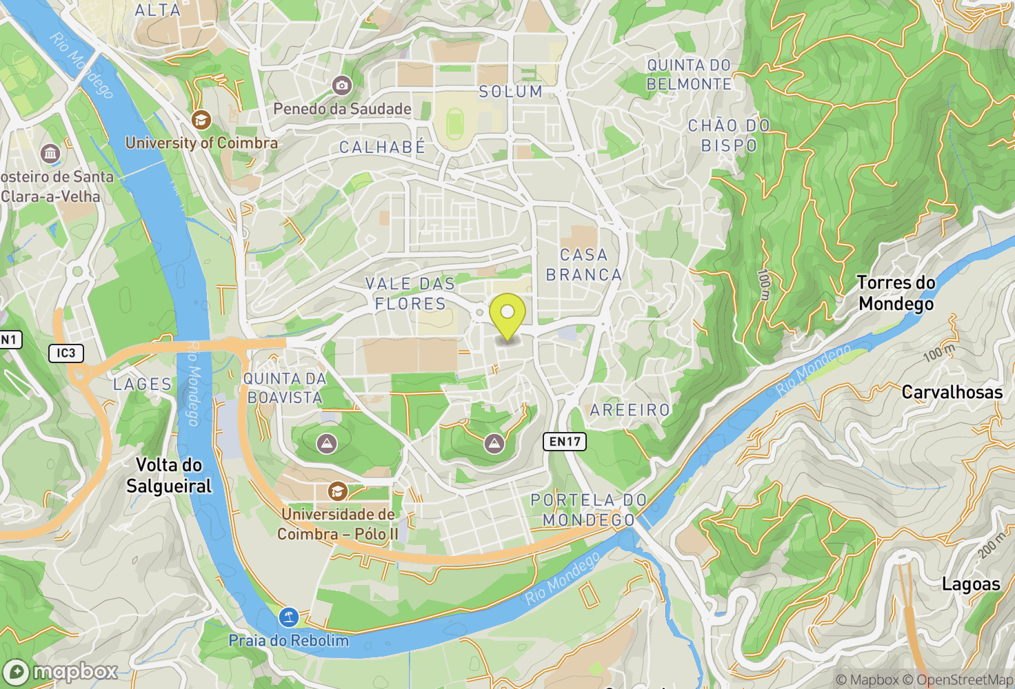 Map of Coimbra, Portugal