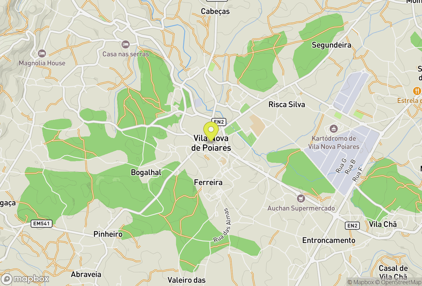 Map of Vila Nova de Poiares
