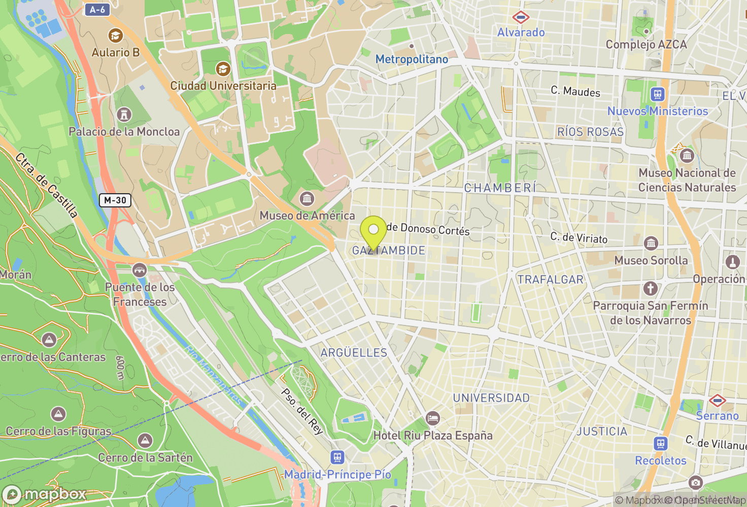 Map of Madrid, Spain