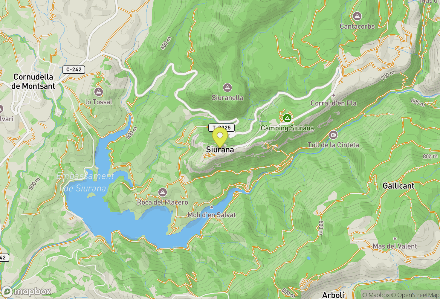 Map of Siurana