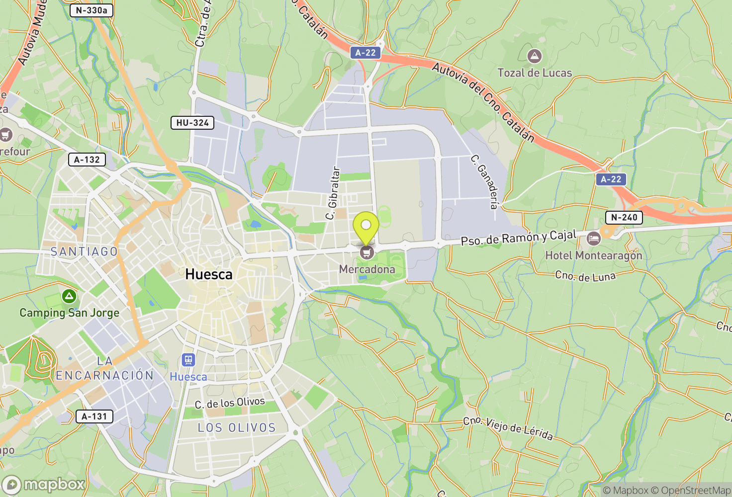 Map of Huesca, España