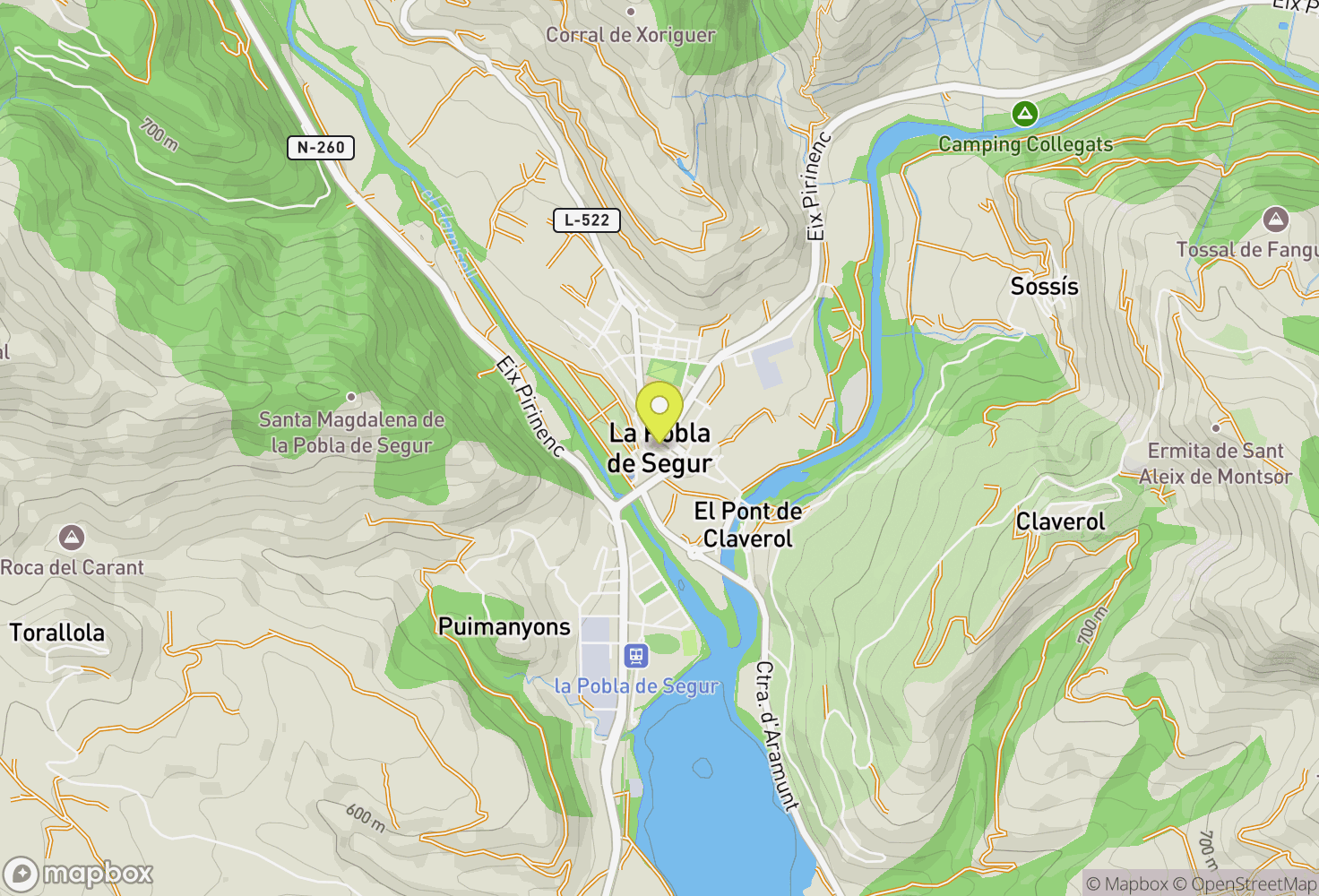 Map of la Pobla de Segur