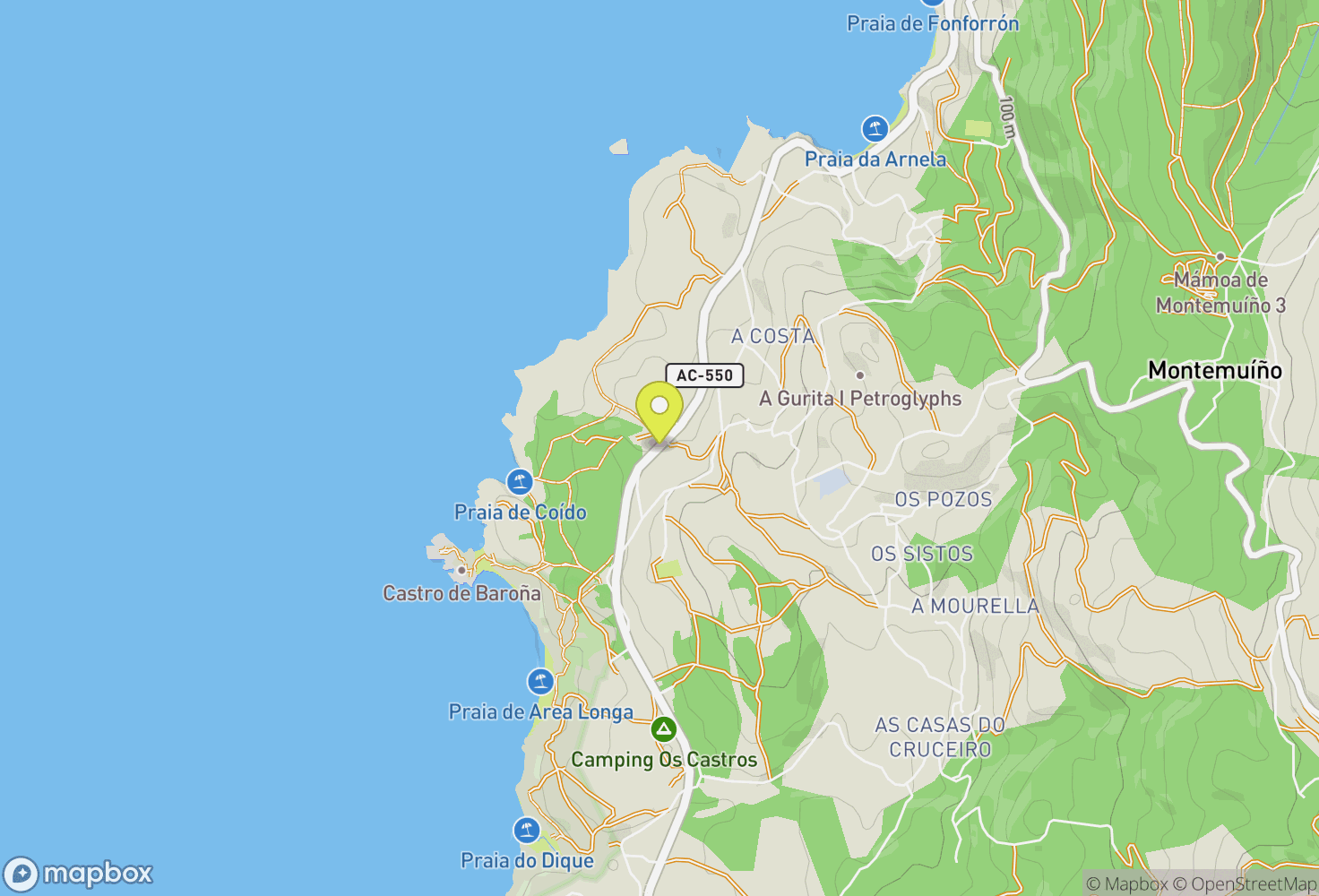 Map of Castro Baroña - Sector Principal