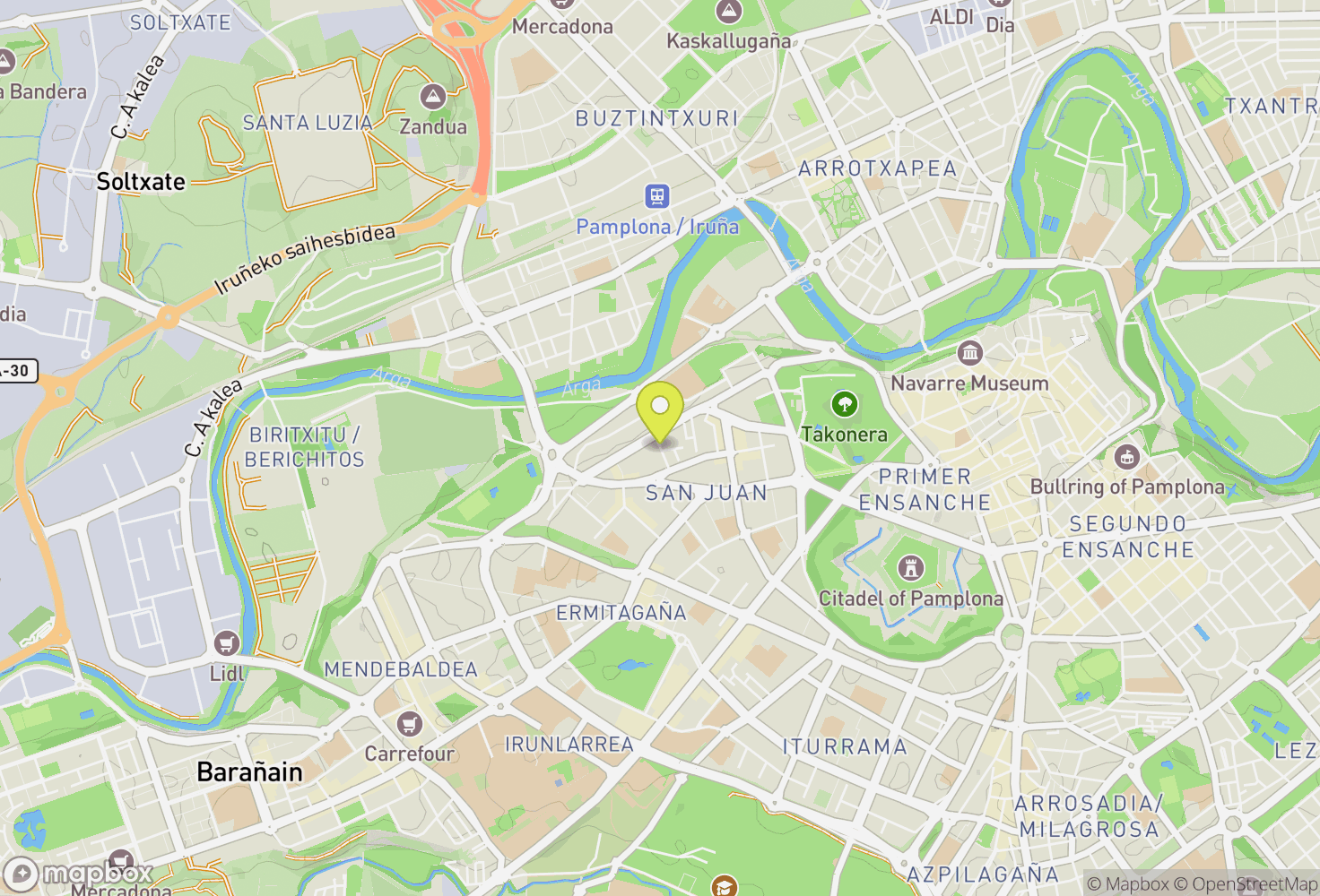 Map of Pamplona, España
