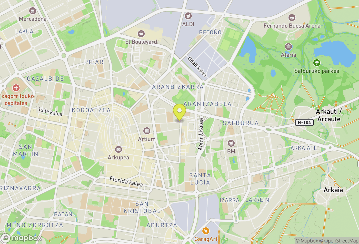 Map of Vitoria-Gasteiz, Gasteizko kuadrilla