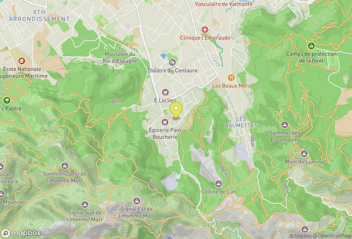 Map of Les Calanques