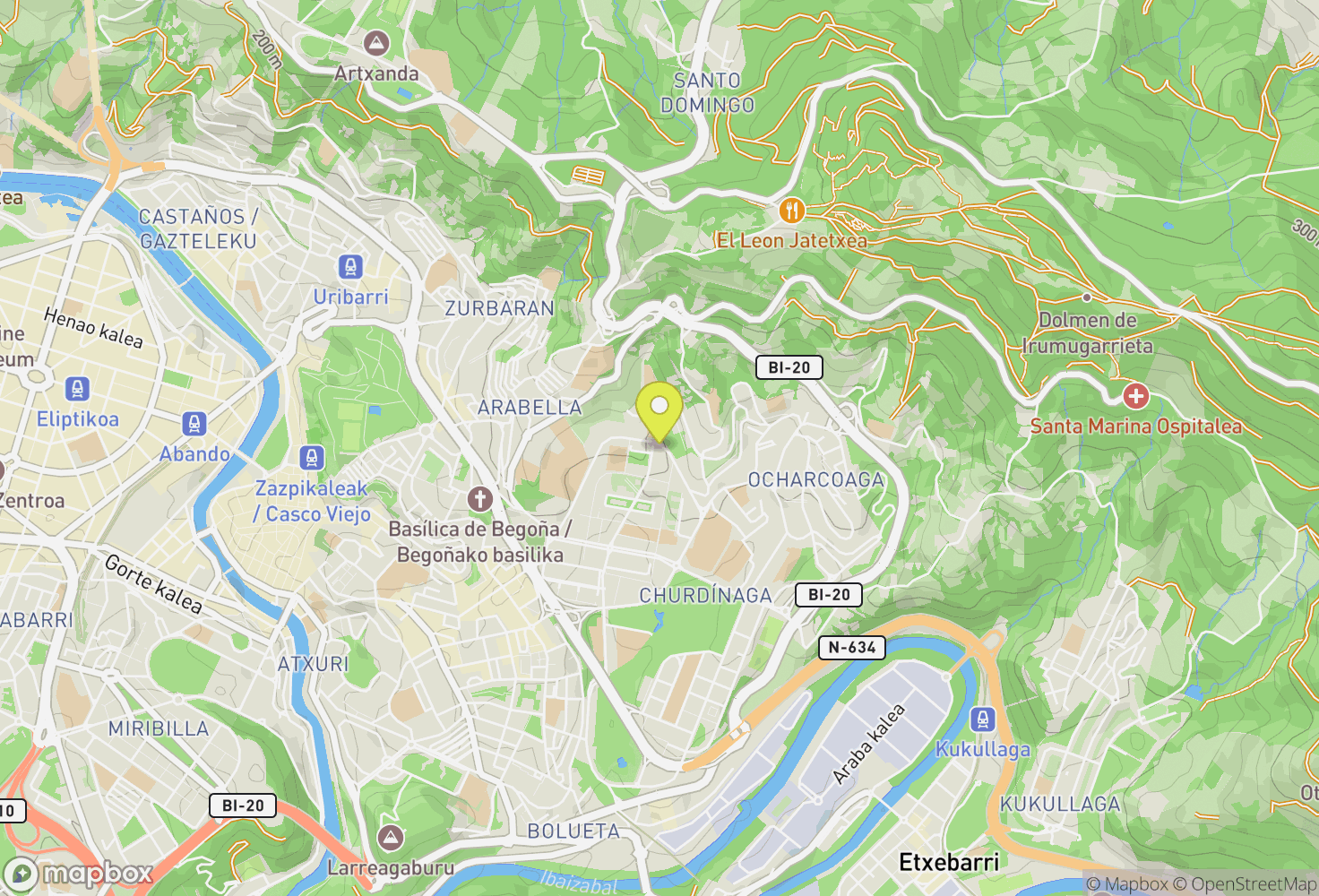 Map of Bilbao, Spain