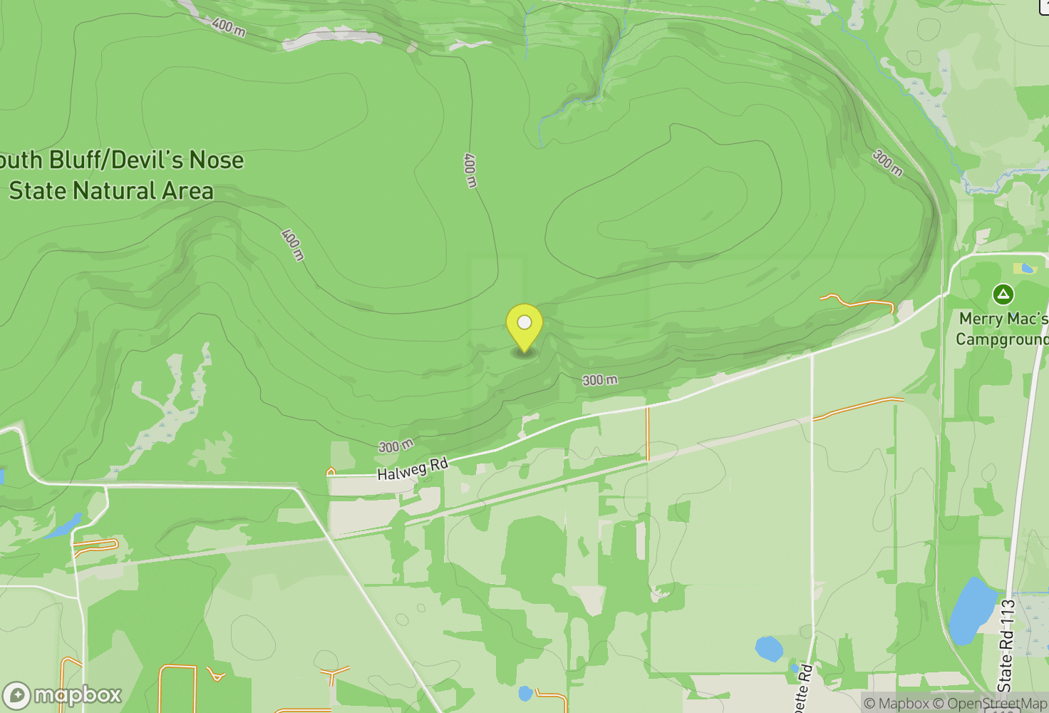 Map of Devil's Lake State Park