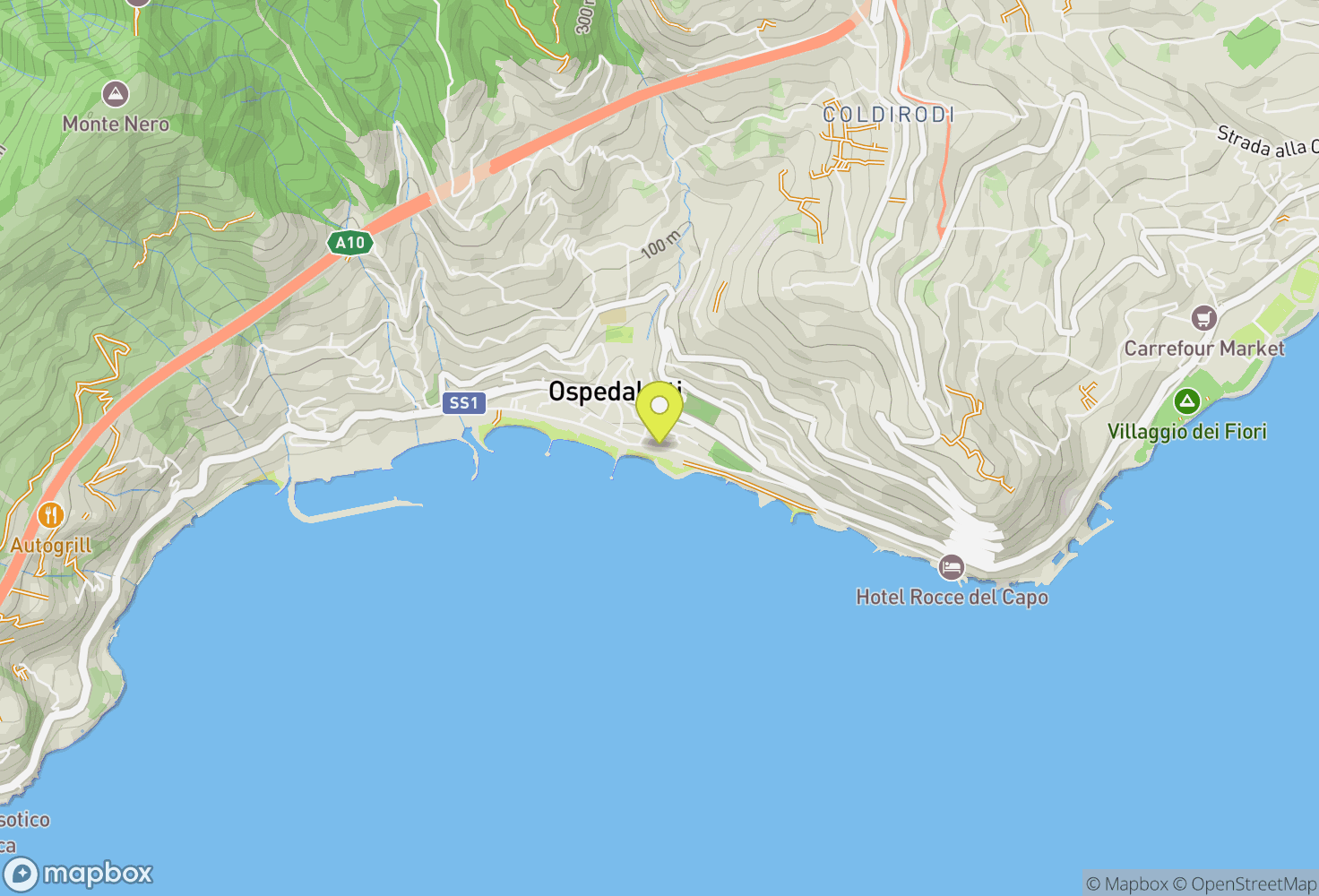Map of Ospedaletti, IT