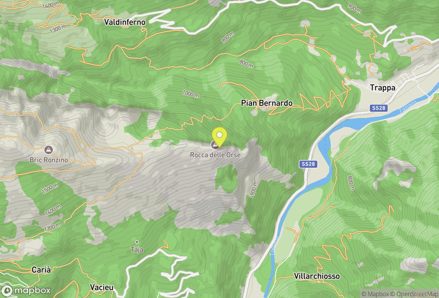 Map of Pian Bernardo
