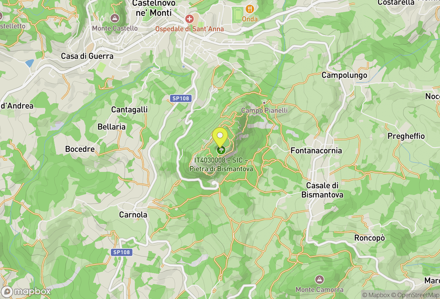 Map of Pietra di Bismantova