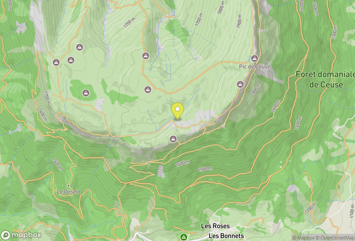 Map of Céüse