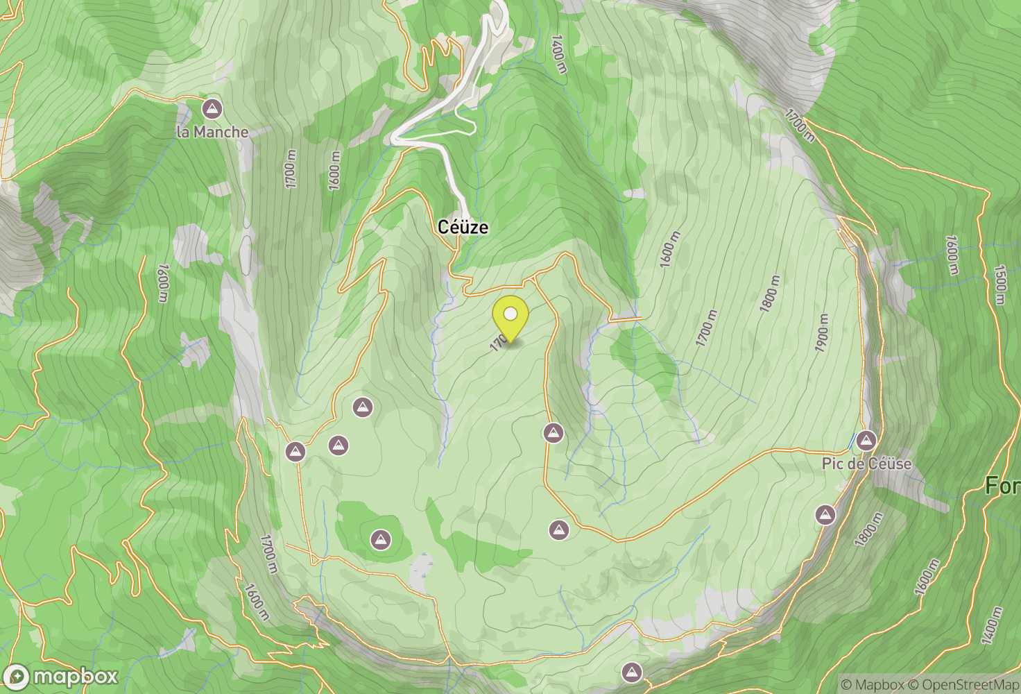 Map of Céüse