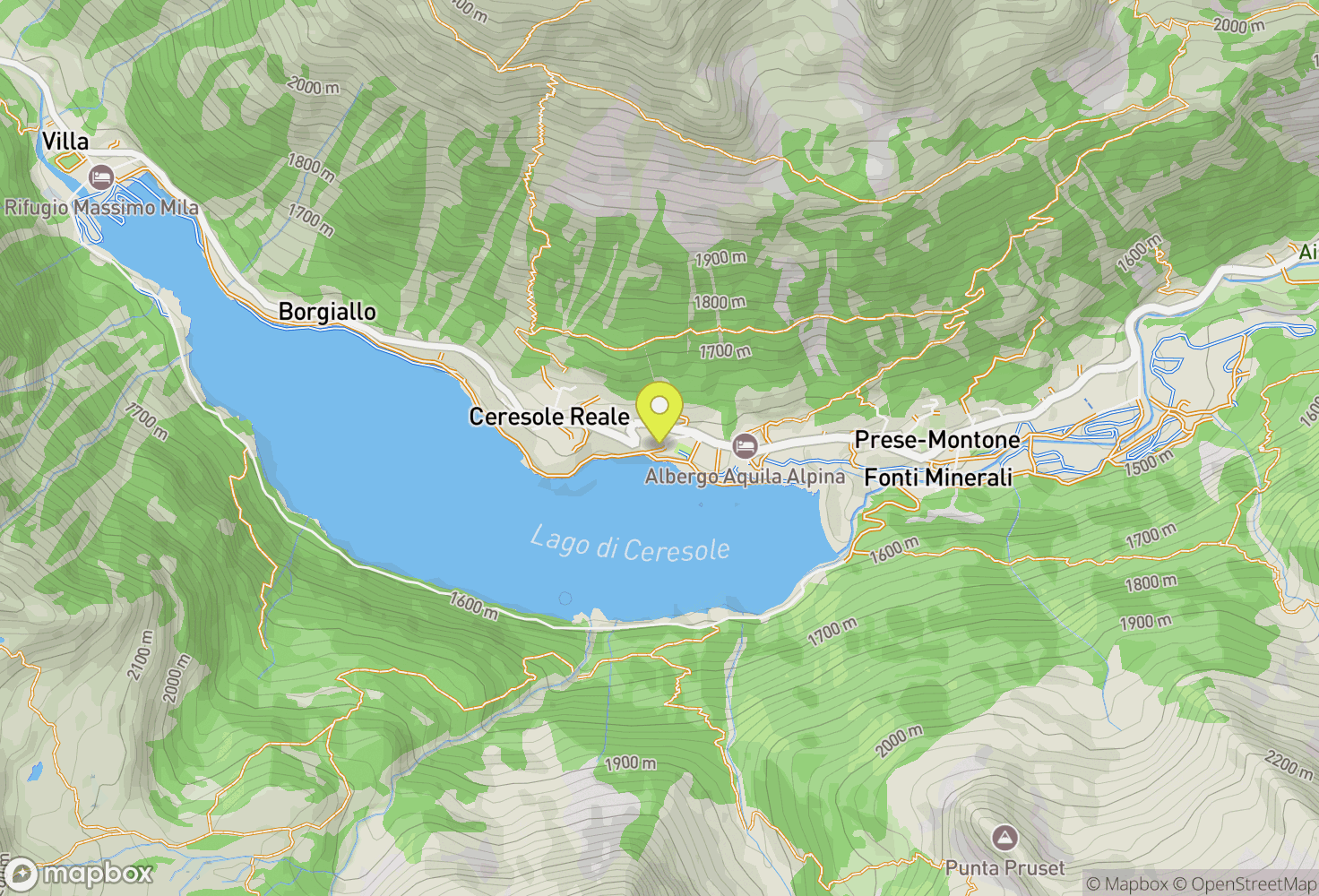 Map of Ceresole Reale, Italien