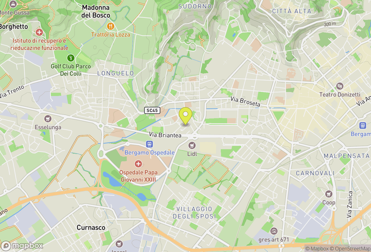 Map of Bergamo, Italia
