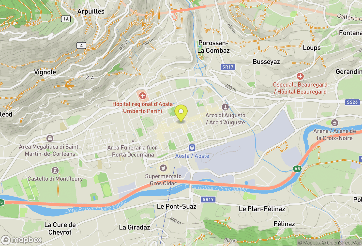 Map of Aosta