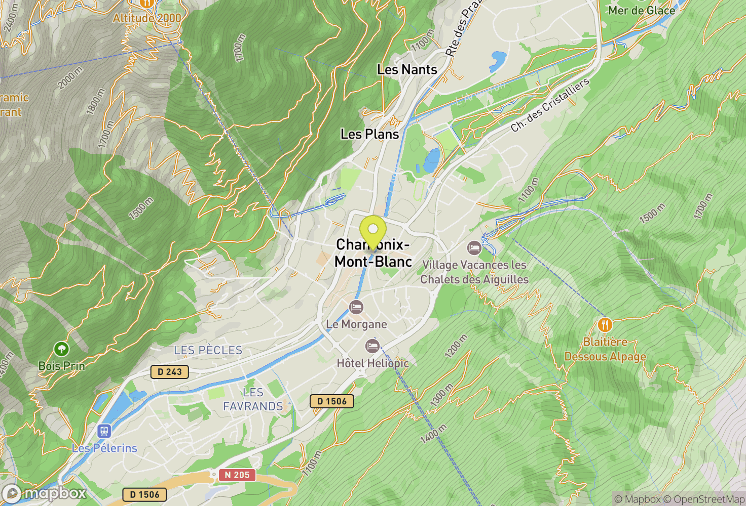 Map of Chamonix-Mont-Blanc