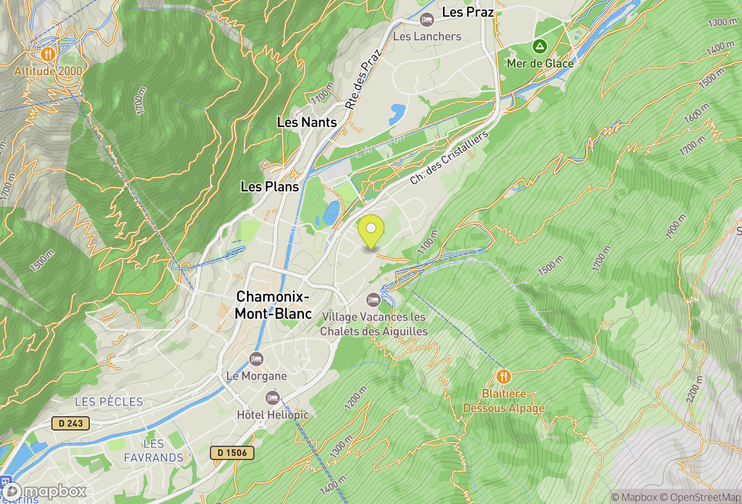 Map of Chamonix-Mont-Blanc, France