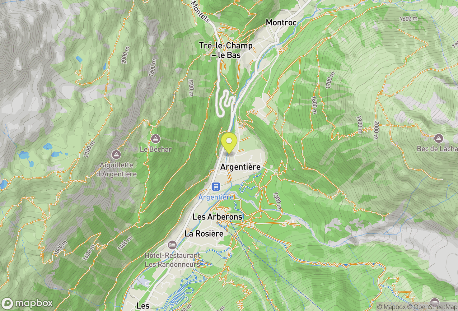 Map of Chamonix-Mont-Blanc, Francia