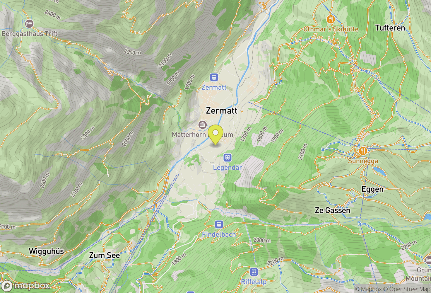 Map of Zermatt, Switzerland