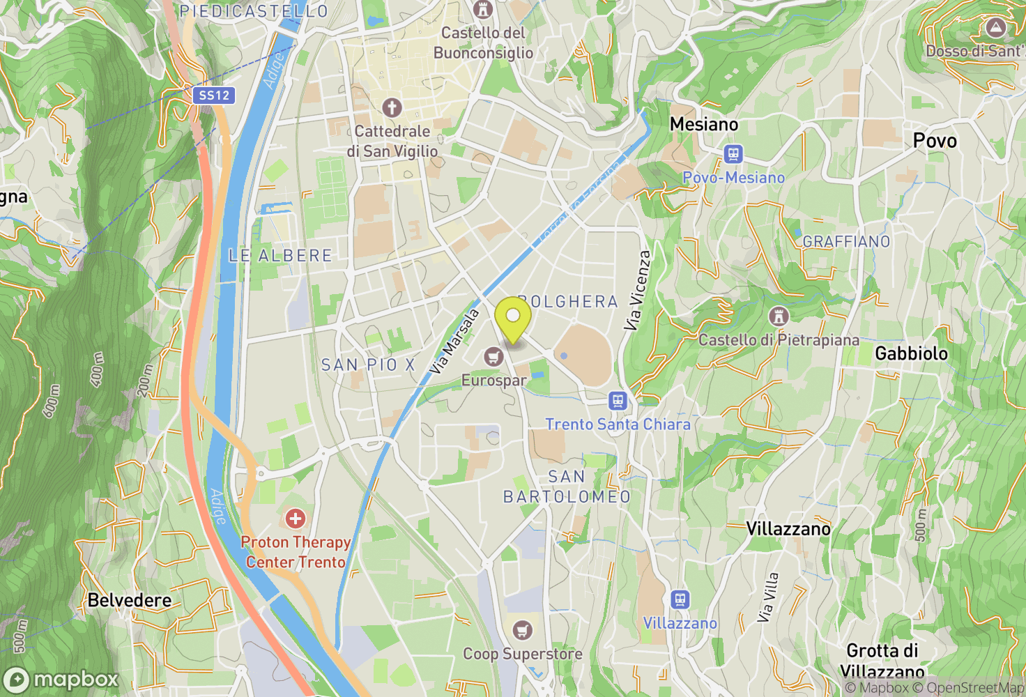 Map of Trento, Italy