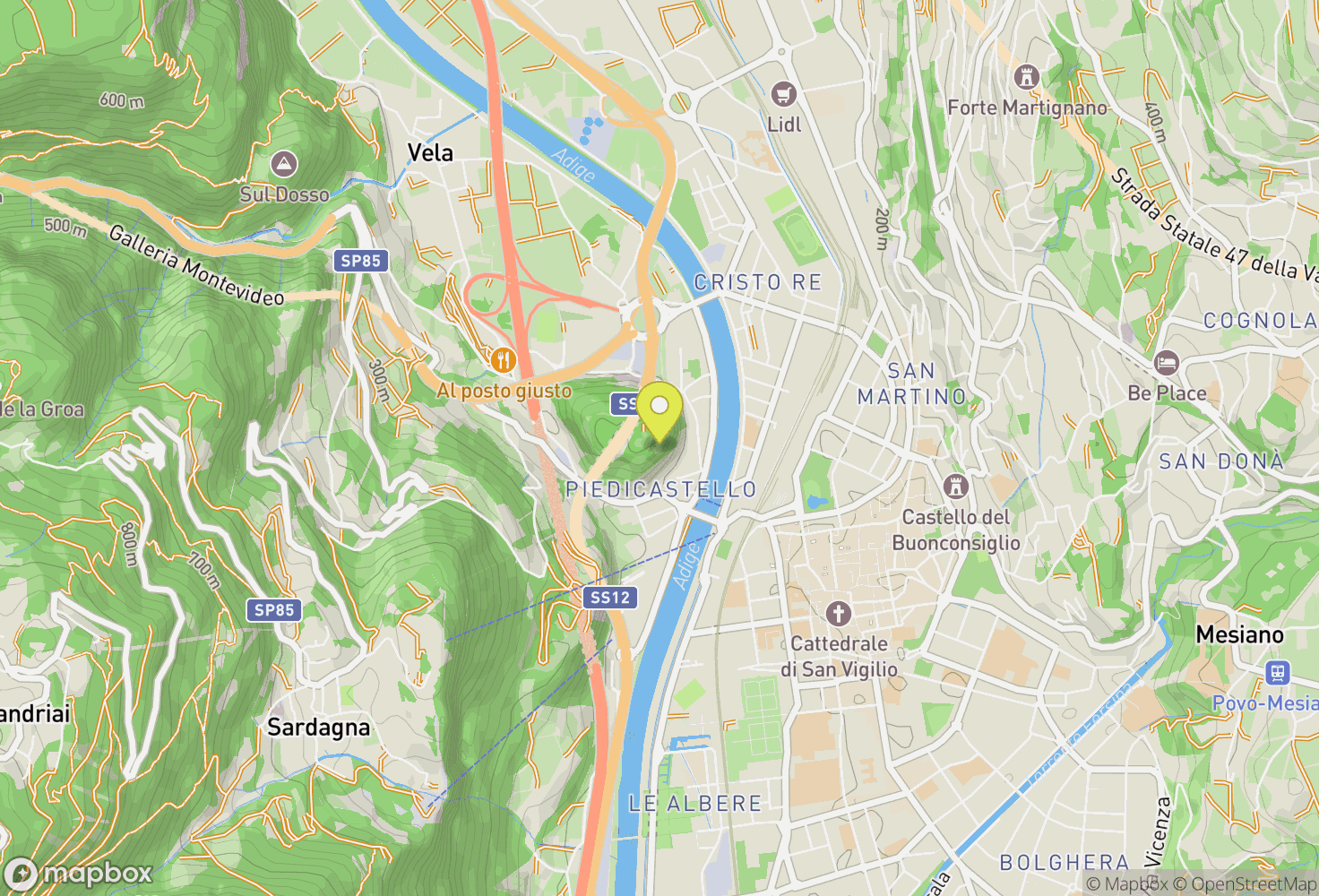 Map of Trento, Italia