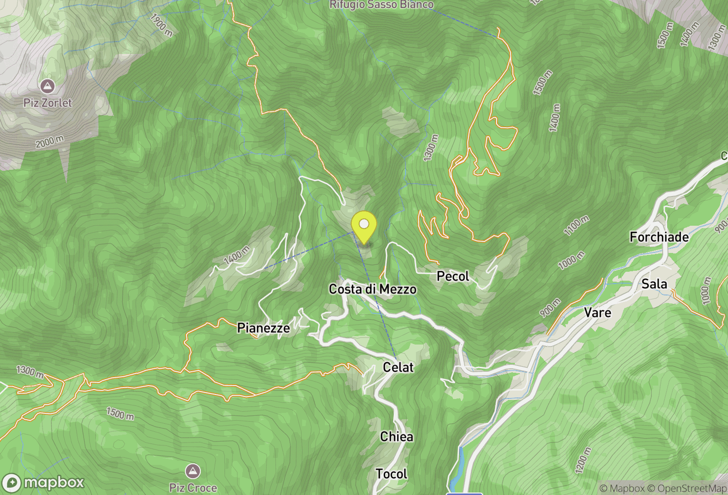 Map of San Tomaso Agordino