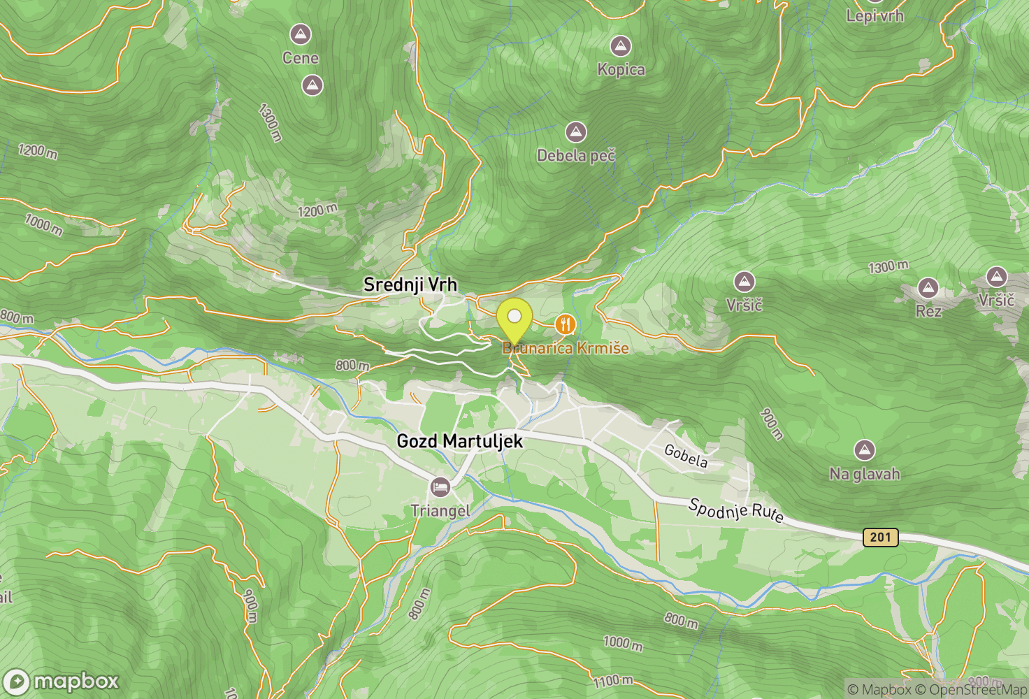 Map of Via Ferrata Jerm'n