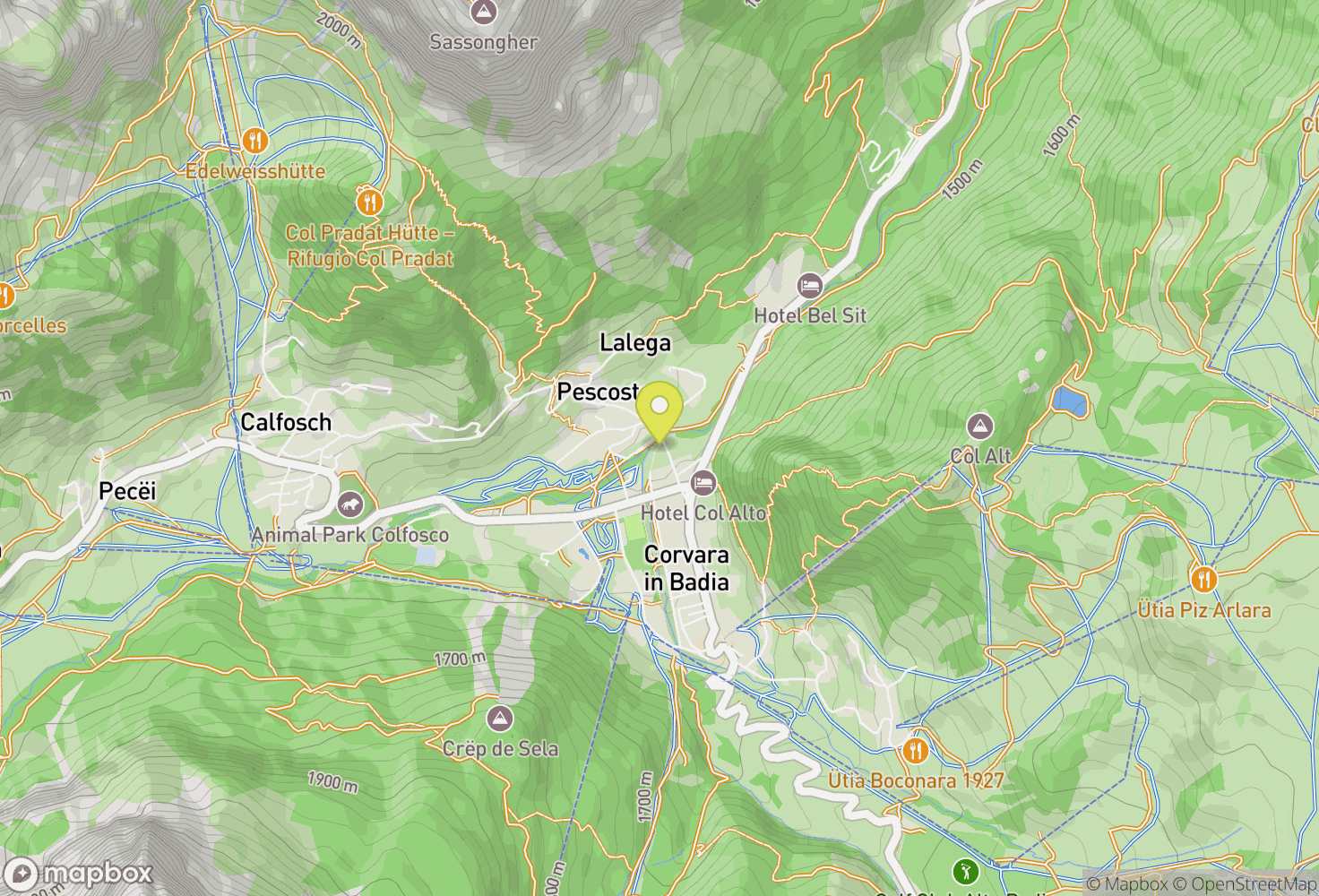 Map of Corvara in Badia, Italia