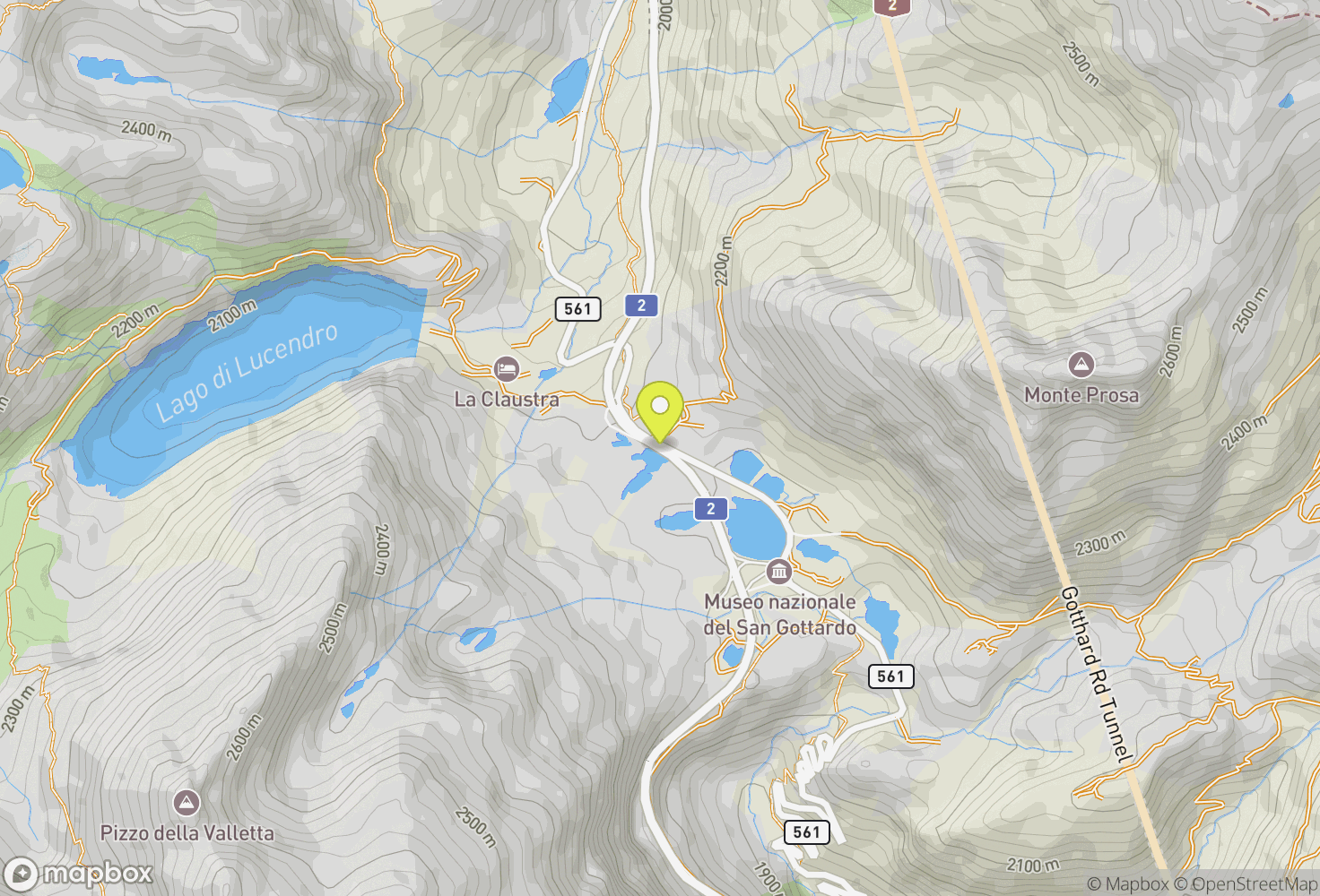 Map of Passo del San Gottardo