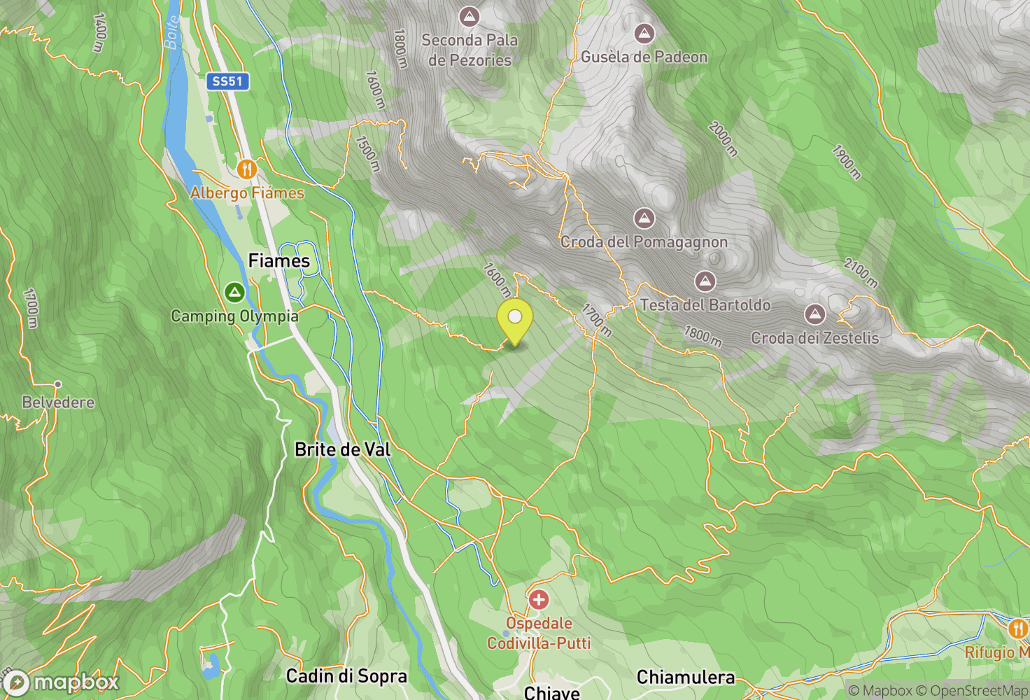 Map of Cortina d'Ampezzo