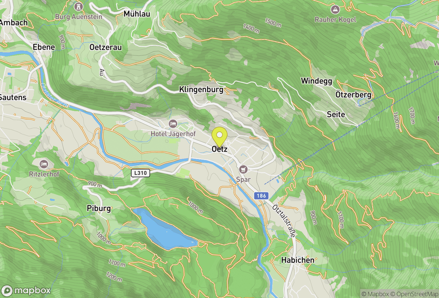 Map of Oetz, Bezirk Imst