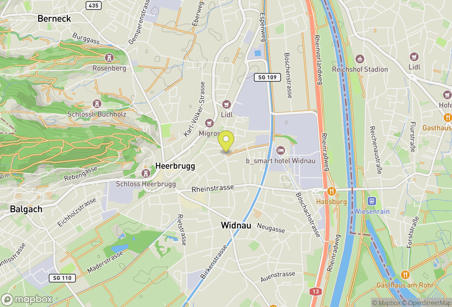Map of Widnau, Schweiz
