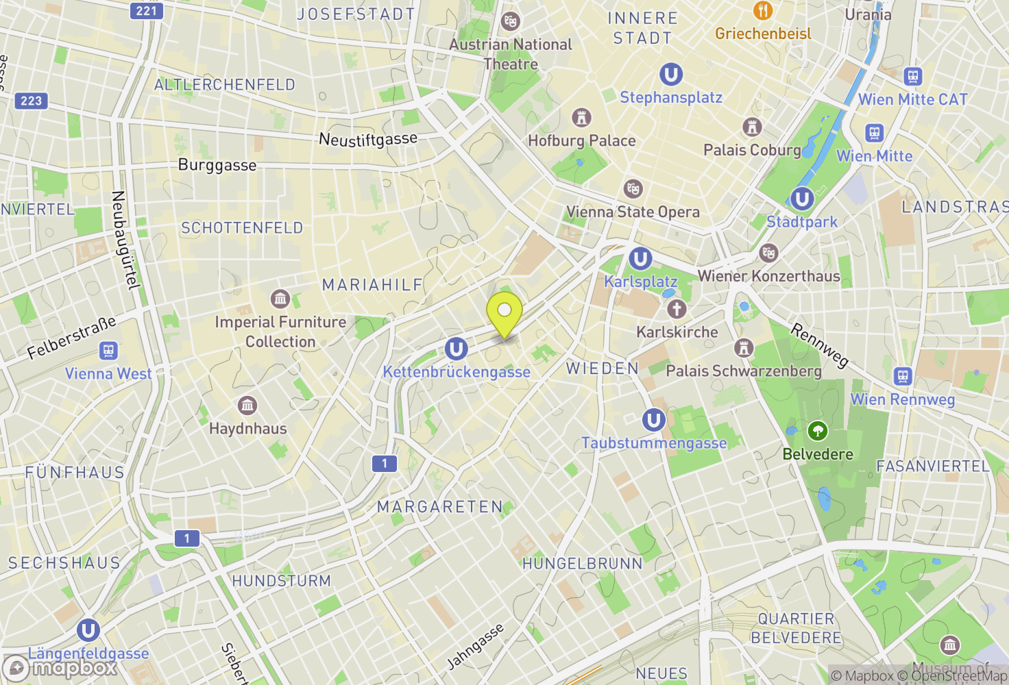 Map of Vienna, Austria