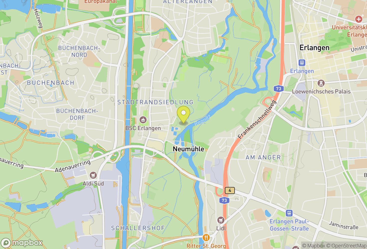 Map of Erlangen